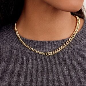 Gorjana Lou Link Asymmetrical Necklace - Gold Chain